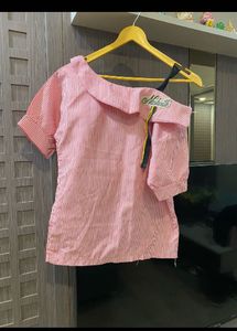 Striped One-Shoulder Top