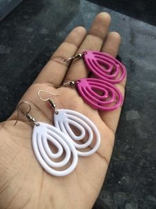 Funky Pink Teardrop Earrings