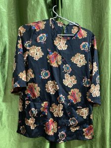 Front Pocket Black Korean Style Top