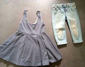 grey romber with faded blue three-fourth jeans 🫐✨