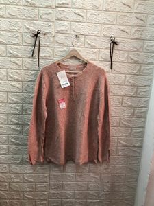 Peach Ribbed Knit Sweater🎗️🌷