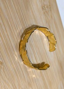 Gold Feather Cuff Bracelet