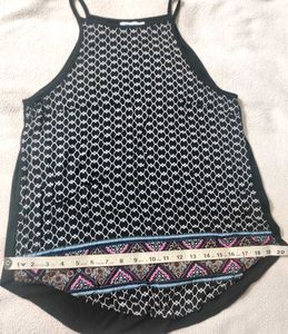 Dark Blue Top With Strap Sleeves