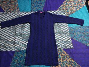 Stylish Blue Knit Sweater