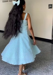 Blue Gingham Sundress (with Hair Bow)