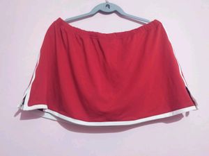 Red Skort (Skirt+Shorts)