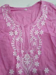 Pink Embroidered Kurti