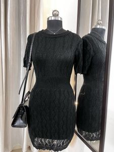 Black Crochet Dress