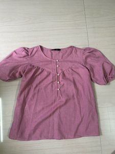 Mauve Puff Sleeve Blouse