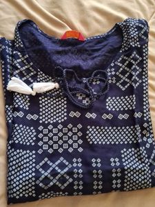 Patterned Blue Top