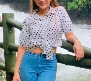 White Dotted Crop Top