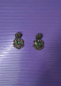 Emerald Look Alike Green Antique Dangle Earrings
