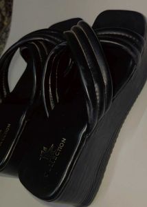 Black Crisscross Heeled Sandals