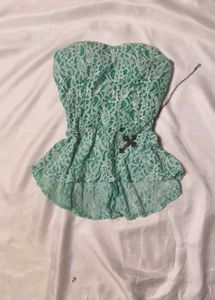 Lace Peplum Tube Top