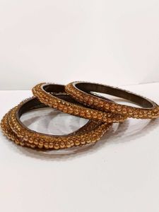 Golden Beaded Bangle Set