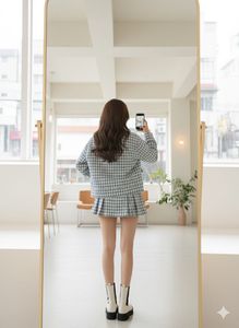 Kiabi Blue tweed coat