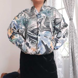 ZARA linen bomber jacket