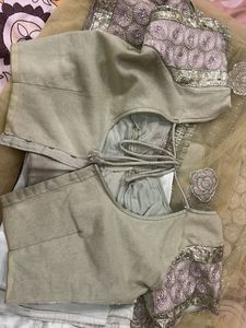 Party wear pista color Saree