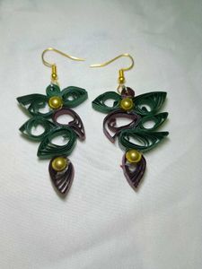 paper Quilled Leaf Earrings quilling boho western