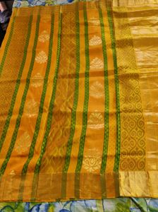 Yellow Striped Saree