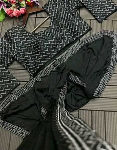 🖤🖤CELEBRITY BLACK READY TO WEAR SAREE 🖤🖤