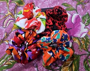 Set of Floral Scrunchies- 4piece