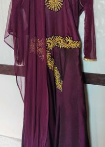 Elegant Maroon Embroidered Anarkali