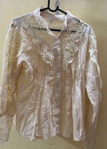 Vintage Lace Detail Blouse
