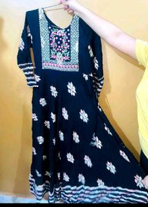 Green Pakistani Suit + Black Anarkali Combo