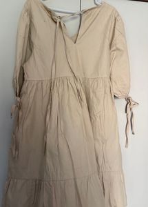 Beige Babydoll Dress