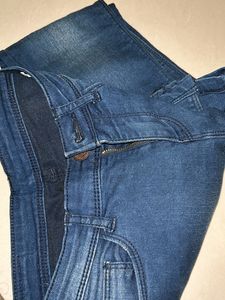 Blue Coloured Rugged jeans