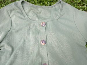 Sage Green Button-Down Top