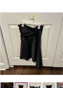 ZARA SATIN ASYMMETRICAL MINI DRESS