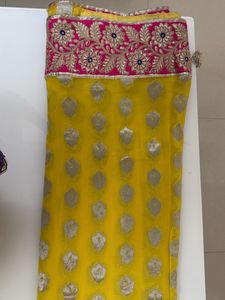 Yellow Embellished saree