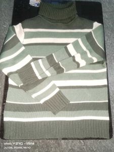 Striped Turtleneck Sweater