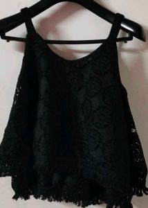 Women Black Lace Top