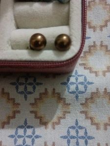 Vintage Gold &amp; Purple Orb Earrings