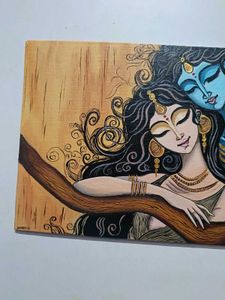 Abstract Radha Krishna Modern Canvas Painting