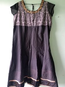 Rangmanch Anarkali Short Black Kurta
