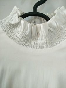 Bishop Sleeves With Smocked Neck Details