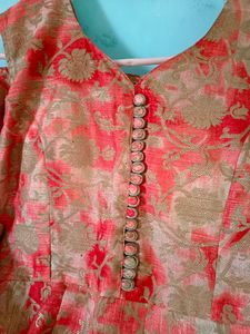 Off Shoulder Ethnic Flared Gown
