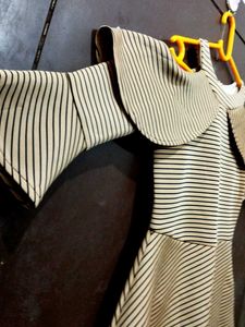 Striped Cold Shoulder Dress For Women