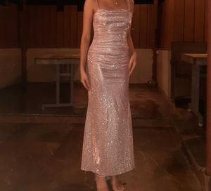 Sparkly Rose Gold Maxi Dress