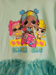 Cute Girls&#39; Graphic Tulle Dress