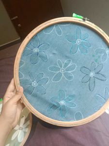 Handmade Leaf Print Embroidery Hoop