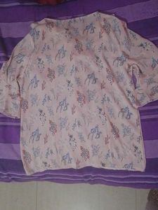 Peach Color Floral Top
