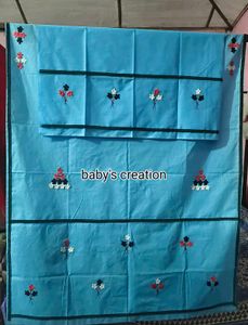 Assamese Hand Embroidery Pure Cotton Sador Mekhela