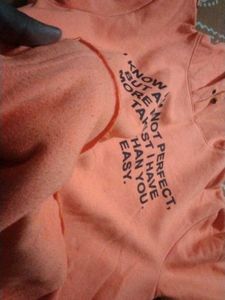 knit Orange Slogen Printed Hoodie Sweater Size Bet