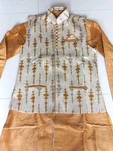 Three Piece Kurta Jacket Set Party Were Set One Time Used Size 38