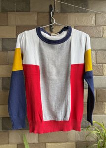 Color Block Crewneck Sweater